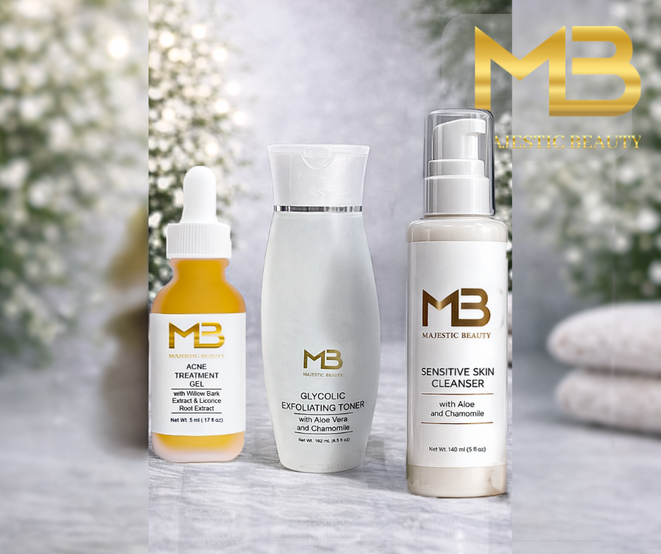 Acne treatment gel, Glycolic Exfoliating Toner, Sensitive Skin Cleanser - MYRVALLC