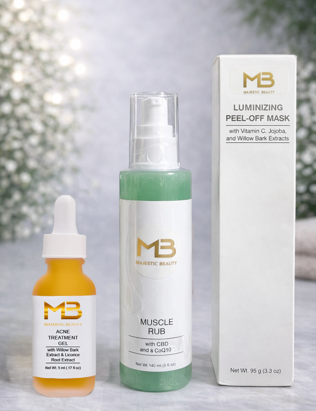 Acne Treatment Gel, Muscle Rub, Luminizing Peel off Mask - MYRVALLC