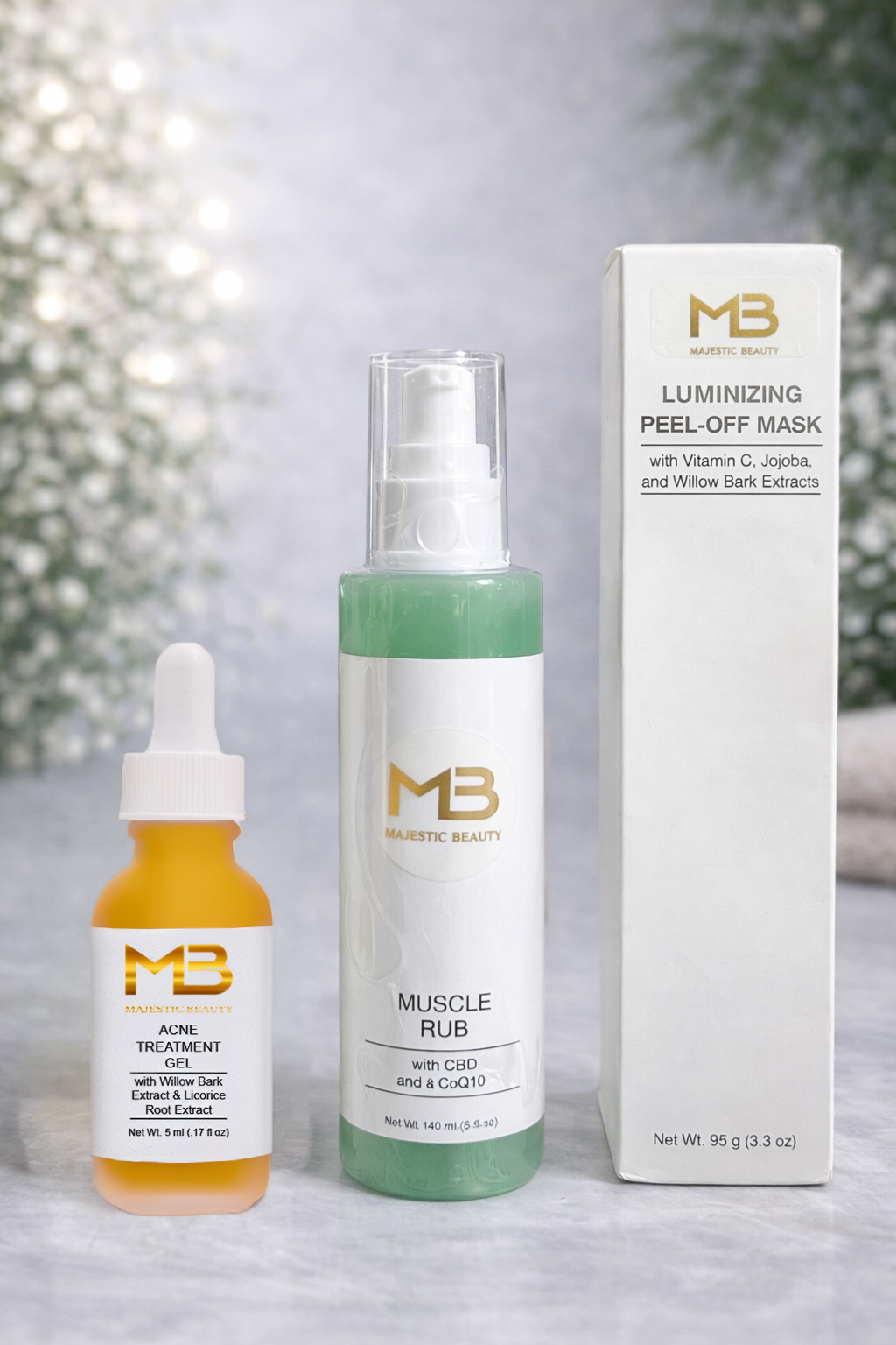 Acne Treatment Gel, Muscle Rub, Luminizing Peel off Mask - MYRVALLC