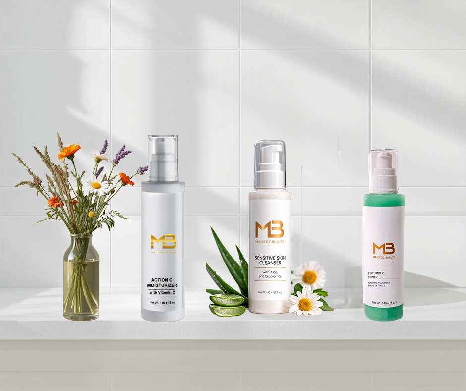 Sensative Skin Cleanser,  Cucumer Toner, Viatimin C Moisturizer