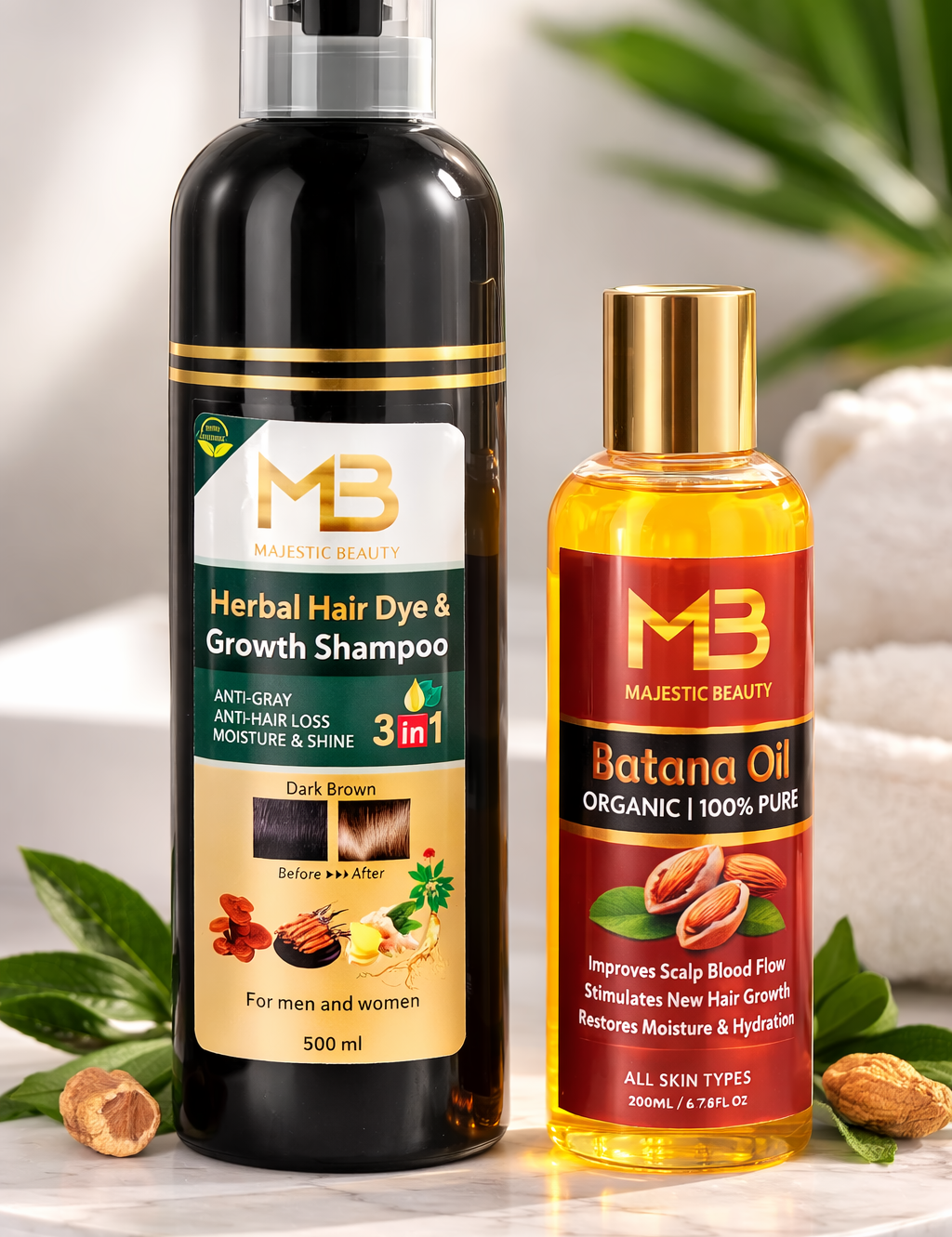 Revive & Shine Hair Growth Dye Shampoo with hair Oil - MYRVALLC
