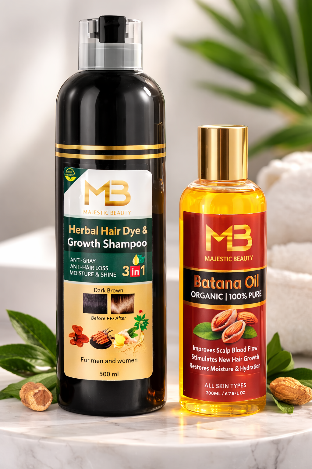 Revive & Shine Hair Growth Dye Shampoo with hair Oil