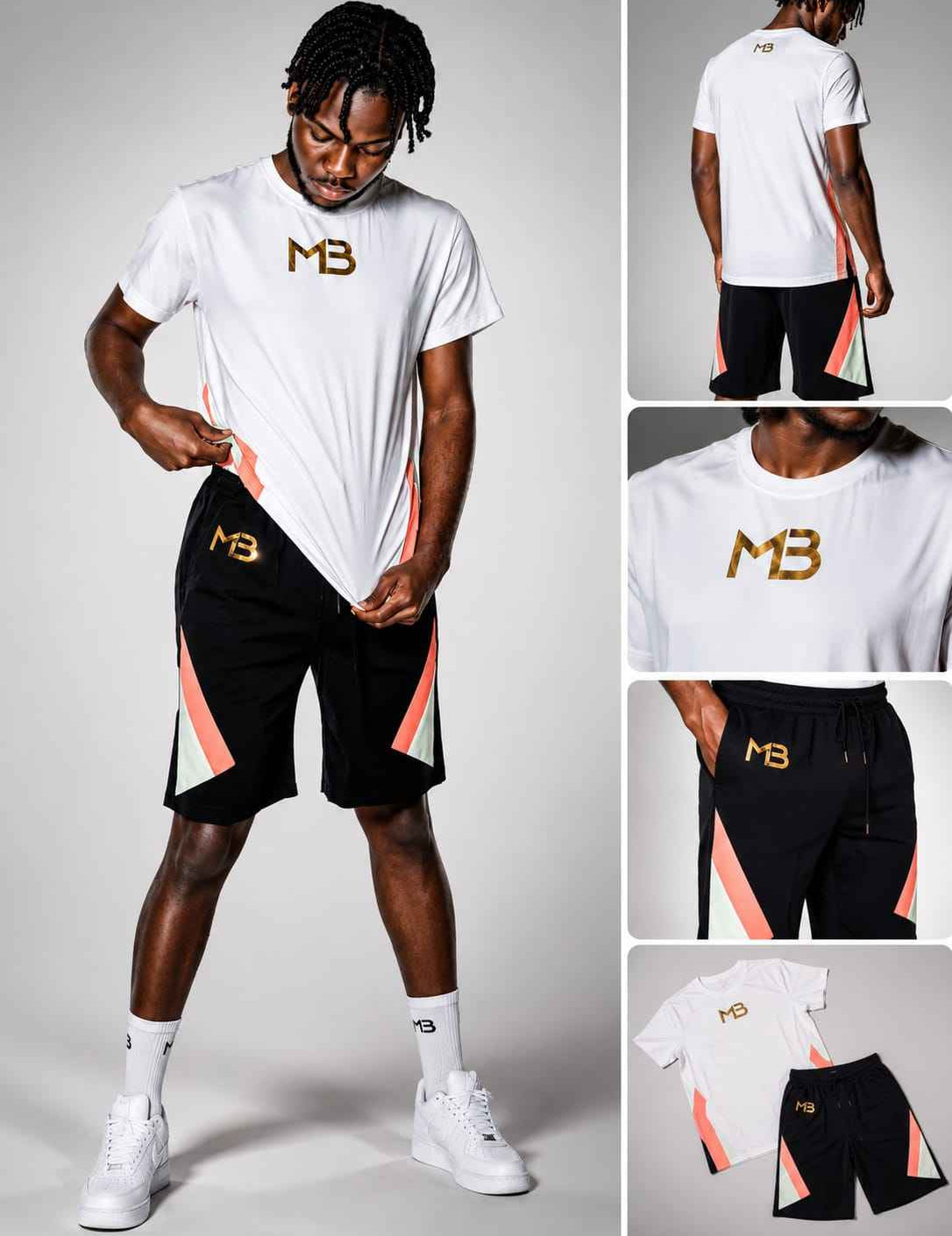 "MB" 2piece Tee, and short