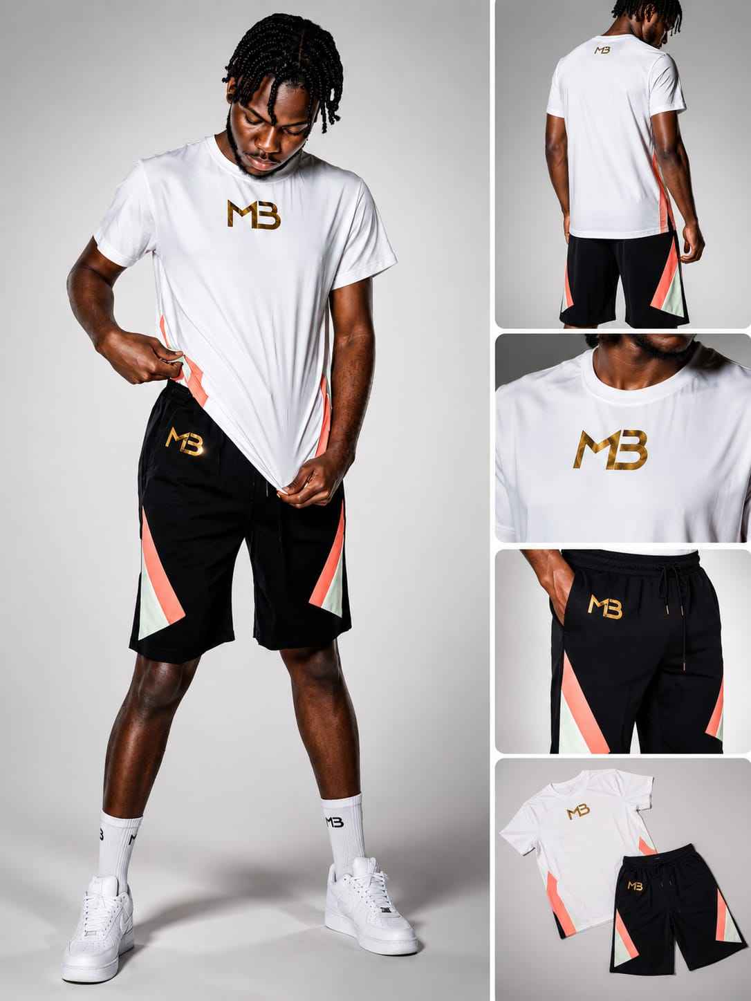 "MB" 2piece Tee, and short