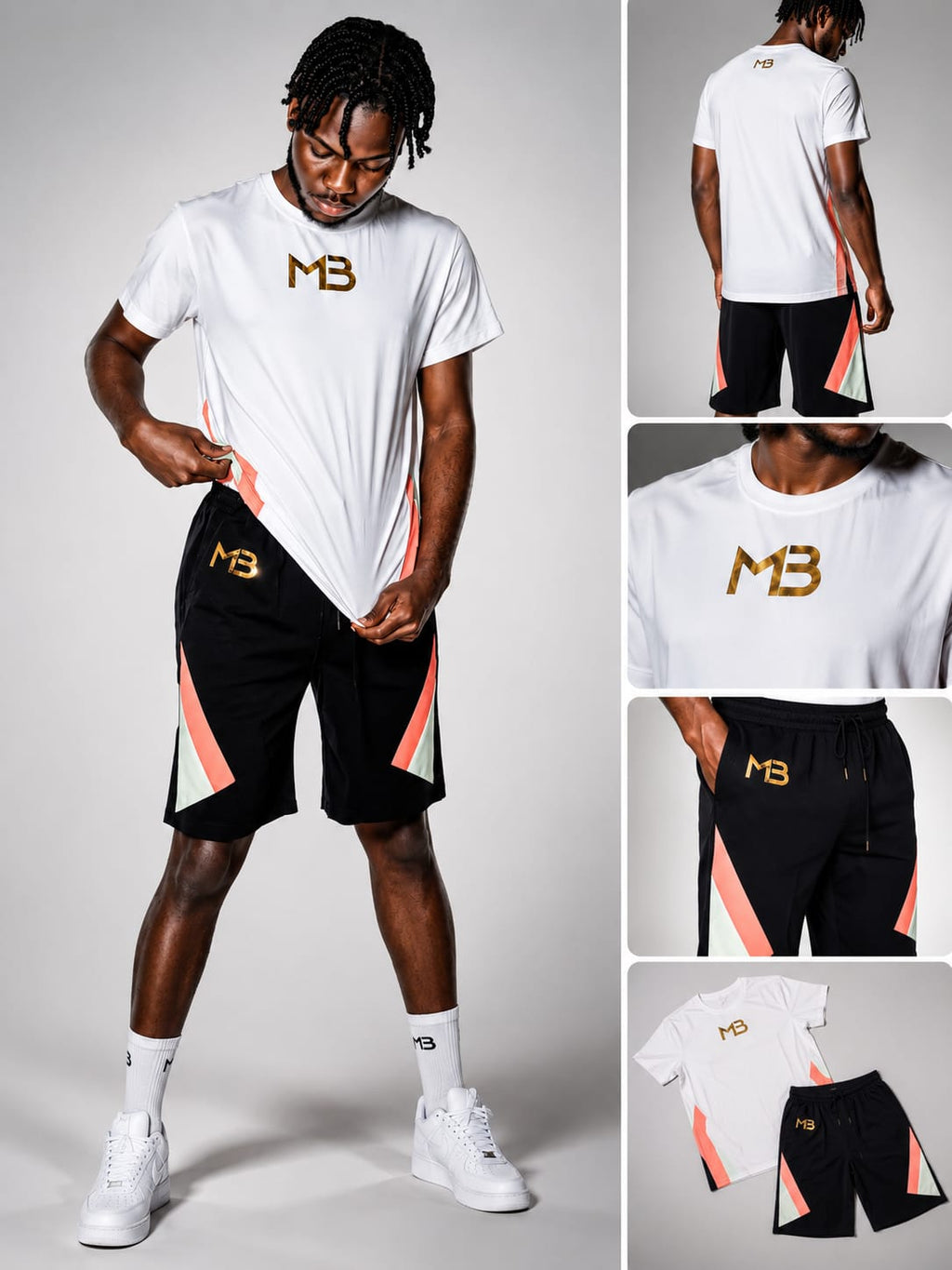 "MB" 2piece Tee, and short