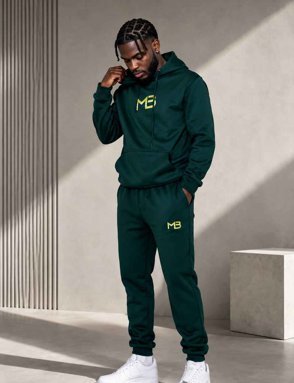 "MB" 2 Piece hoodie jumpsuit