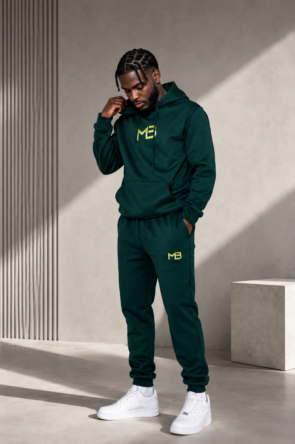 "MB" 2 Piece hoodie jumpsuit
