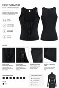 Firm, Multi-layered, Vest Shaper (hook and zipper)