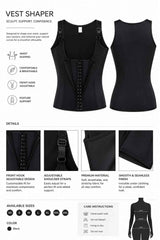 Firm, Multi-layered, Vest Shaper (hook and zipper)