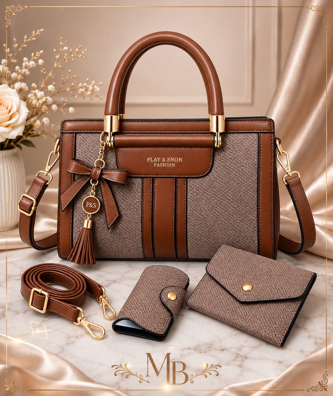 Luxe Élégance 3-Piece Women’s Handbag & Wallet Set