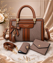 Luxe Élégance 3-Piece Women’s Handbag & Wallet Set