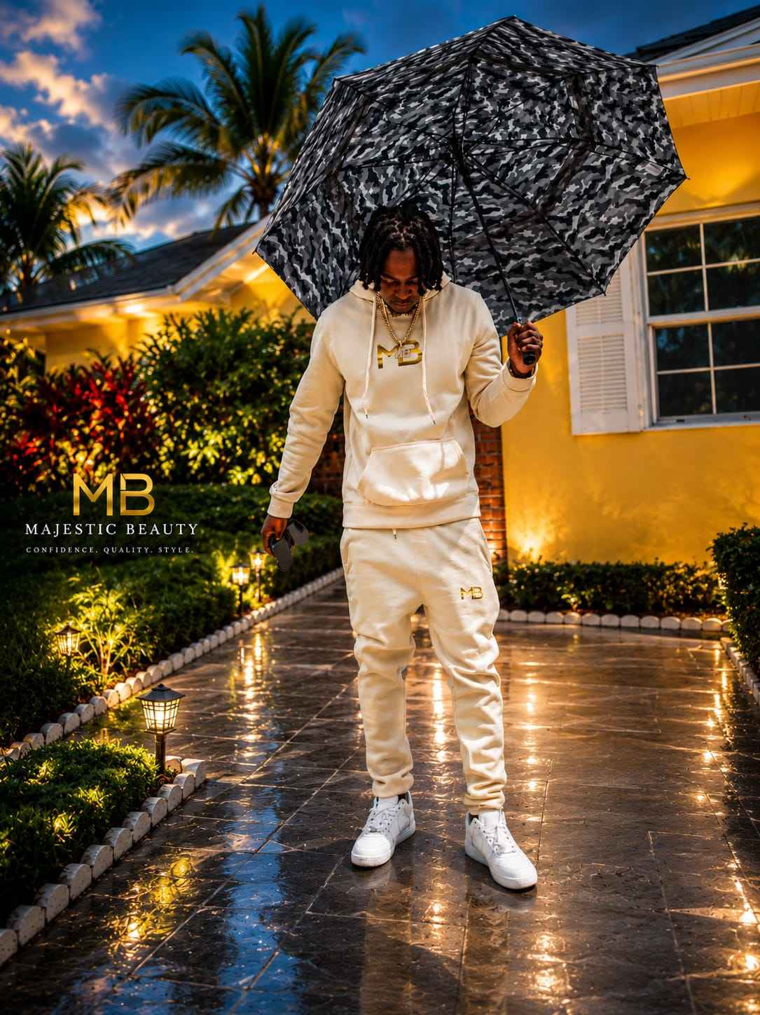 "MB" 2 Piece hoodie jumpsuit